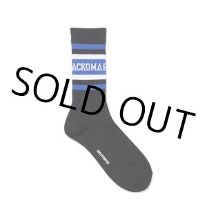 画像: WACKO MARIA/LOGO JACQUARD SOCKS（BLACK/BLUE）［ロゴジャガードソックス-24秋冬］