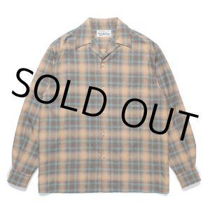 画像: WACKO MARIA/OMBRE CHECK OPEN COLLAR SHIRT（BROWN）［オンブレチェックオープンカラーシャツ-24秋冬］