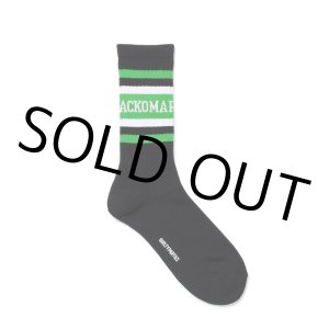 画像: WACKO MARIA/LOGO JACQUARD SOCKS（BLACK/GREEN）［ロゴジャガードソックス-24秋冬］