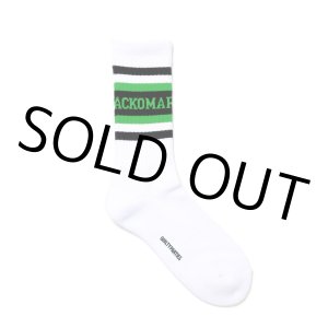 画像: WACKO MARIA/LOGO JACQUARD SOCKS（WHITE/GREEN）［ロゴジャガードソックス-24秋冬］