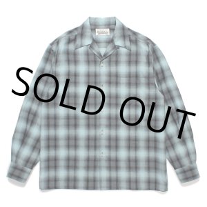 画像: WACKO MARIA/OMBRE CHECK OPEN COLLAR SHIRT（BLUE）［オンブレチェックオープンカラーシャツ-24秋冬］