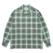 画像1: WACKO MARIA/OMBRE CHECK OPEN COLLAR SHIRT（GREEN）［オンブレチェックオープンカラーシャツ-24秋冬］ (1)