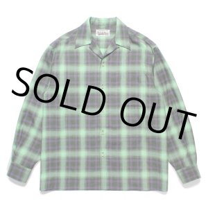 画像: WACKO MARIA/OMBRE CHECK OPEN COLLAR SHIRT（GREEN）［オンブレチェックオープンカラーシャツ-24秋冬］