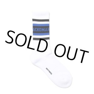 画像: WACKO MARIA/LOGO JACQUARD SOCKS（WHITE/BLUE）［ロゴジャガードソックス-24秋冬］