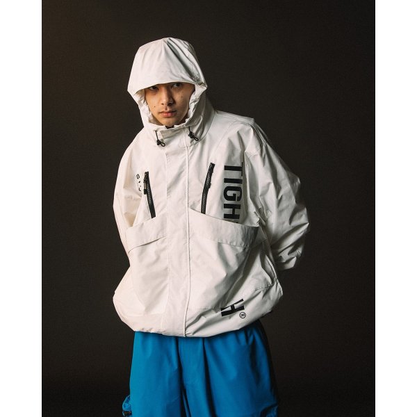 画像5: TIGHTBOOTH/HOODED TACTICAL JACKET（White）［フーデッドタクティカルJKT-24秋冬］ (5)