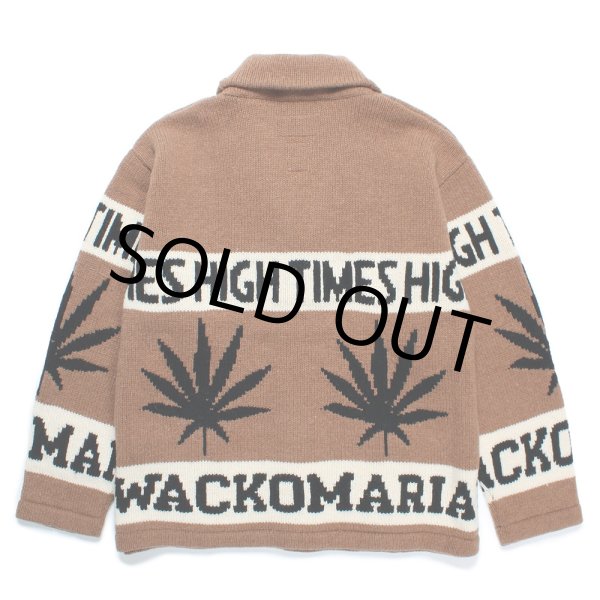 画像2: WACKO MARIA/HIGH TIMES / COWICHAN SWEATER（BROWN）［カウチンセーター-24秋冬］ (2)