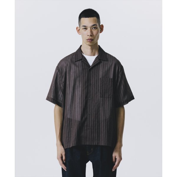 画像4: 【25春夏ご予約受付中！25年4月入荷予定】ROTTWEILER/R9 STRIPE S/S SHIRT（BROWN）［ストライプシャツ-25春夏］ (4)