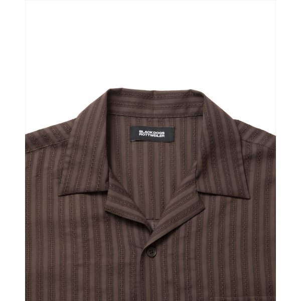 画像3: 【25春夏ご予約受付中！25年4月入荷予定】ROTTWEILER/R9 STRIPE S/S SHIRT（BROWN）［ストライプシャツ-25春夏］ (3)