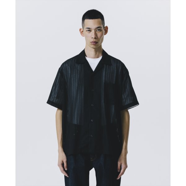 画像4: 【25春夏ご予約受付中！25年4月入荷予定】ROTTWEILER/R9 STRIPE S/S SHIRT（BLACK）［ストライプシャツ-25春夏］ (4)