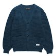 画像1: WACKO MARIA/WAFFLE KNIT CARDIGAN（GREEN）［ワッフルニットカーディガン-24秋冬］ (1)