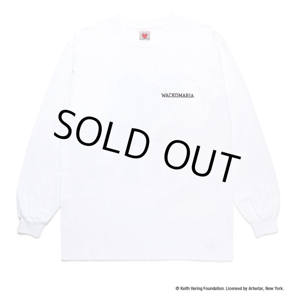 画像2: WACKO MARIA/KEITH HARING / LONG SLEEVE T-SHIRT（WHITE）［プリント長袖T-24秋冬］ (2)