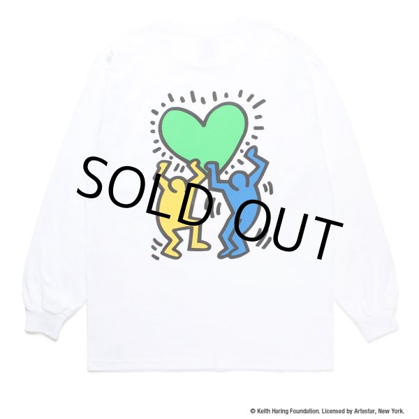 画像1: WACKO MARIA/KEITH HARING / LONG SLEEVE T-SHIRT（WHITE）［プリント長袖T-24秋冬］ (1)