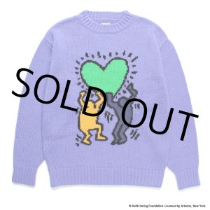 画像: WACKO MARIA/KEITH HARING / JACQUARD KNIT SWEATER（PURPLE）［ジャガードセーター-24秋冬］