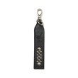 画像1: CALEE/STUDS LEATHER FLAT SHORT KEY RING（BLACK）［ショートキーリング-24秋冬］ (1)