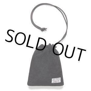 画像: WACKO MARIA/SUEDE LEATHER DRAWSTRING BAG（BLACK）［スウェードレザードローストリングバッグ-25春夏］