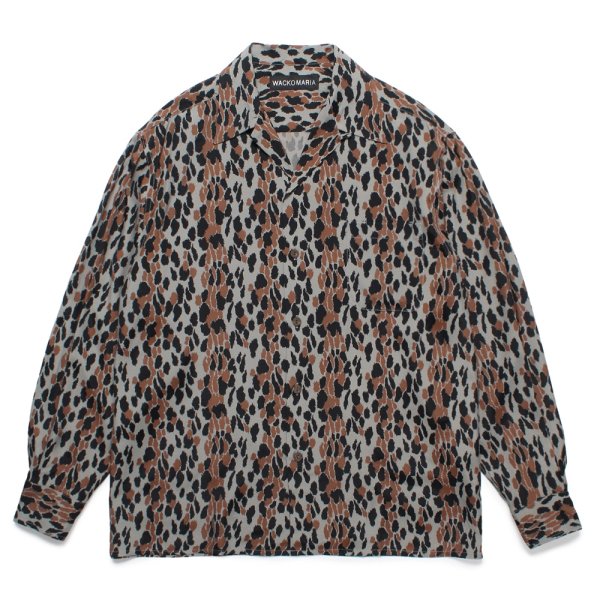 画像1: WACKO MARIA/LEOPARD HAWAIIAN SHIRT（GRAY）［レオパードハワイアンシャツ-25春夏］ (1)