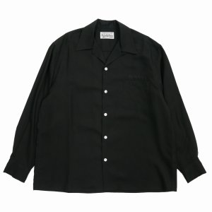 画像: WACKO MARIA/50'S OPEN COLLAR SHIRT（BLACK）［50'Sオープンカラーシャツ-25春夏］