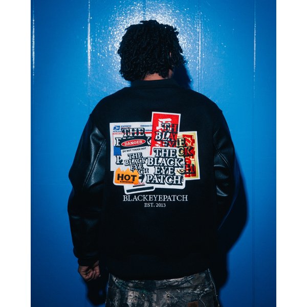 画像4: BlackEyePatch/LABEL PACK PATCHED STADIUM JACKET（BLACK） (4)