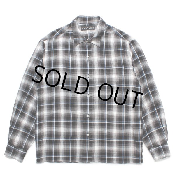 画像1: WACKO MARIA/CHECK REGULAR COLLAR SHIRT（GRAY）［チェックレギュラーカラーシャツ-25春夏］ (1)