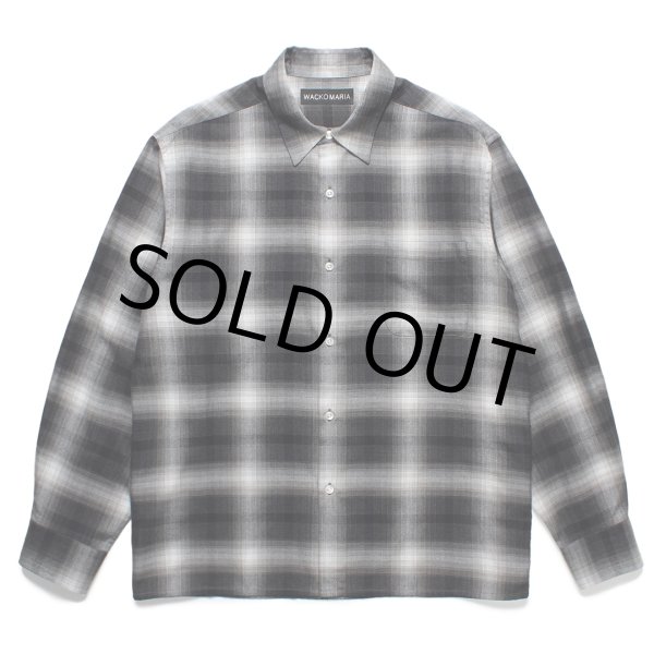 画像1: WACKO MARIA/CHECK REGULAR COLLAR SHIRT（GRAY）［チェックレギュラーカラーシャツ-25春夏］ (1)