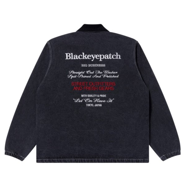 画像1: BlackEyePatch/BIG BUSINESS FLAGSHIPS DENIM COACH JACKET（BLACK） (1)