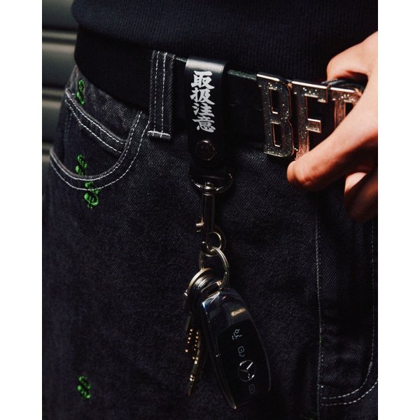 画像3: BlackEyePatch/HWC LEATHER HOOP KEYCHAIN（BLACK） (3)