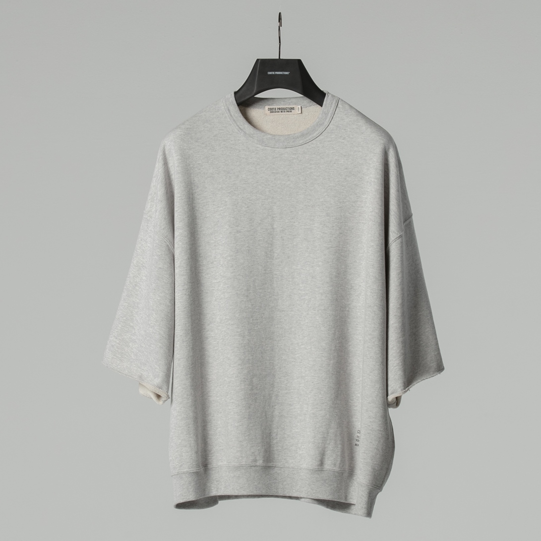 COOTIE/Plain Cut-Off Crewneck Sweatshirt（オートミール）［カット