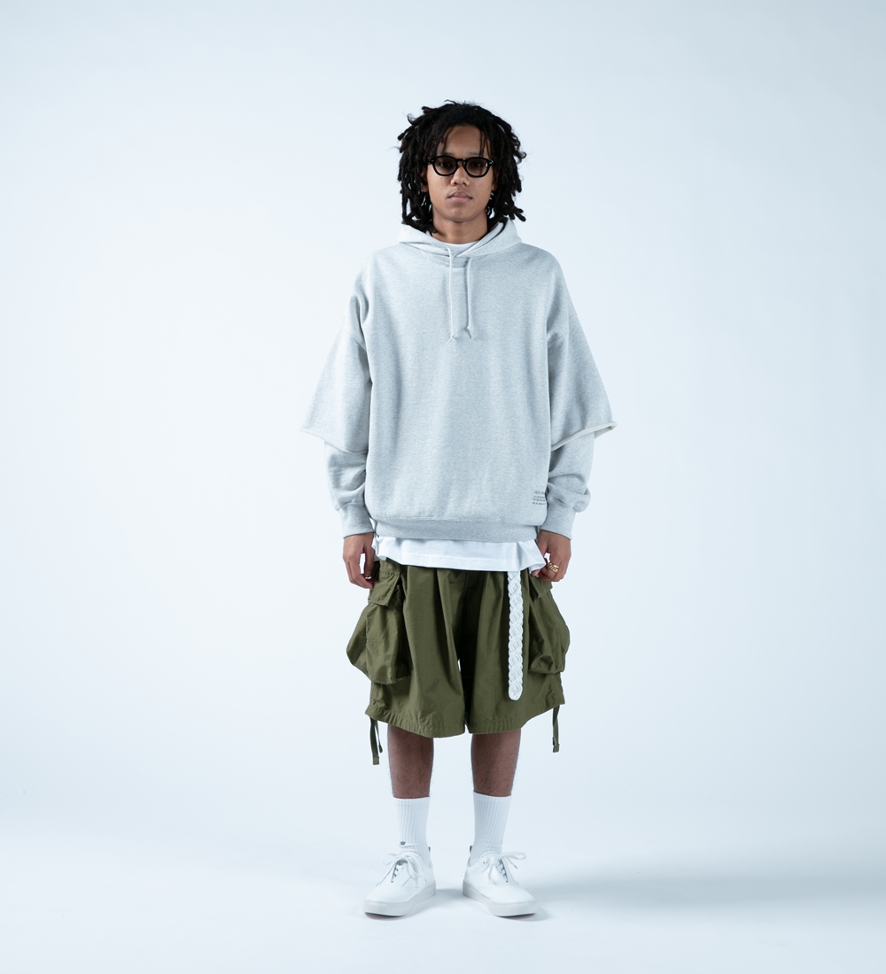 COOTIE/Plain Cut-Off Crewneck Sweatshirt（オートミール）［カット