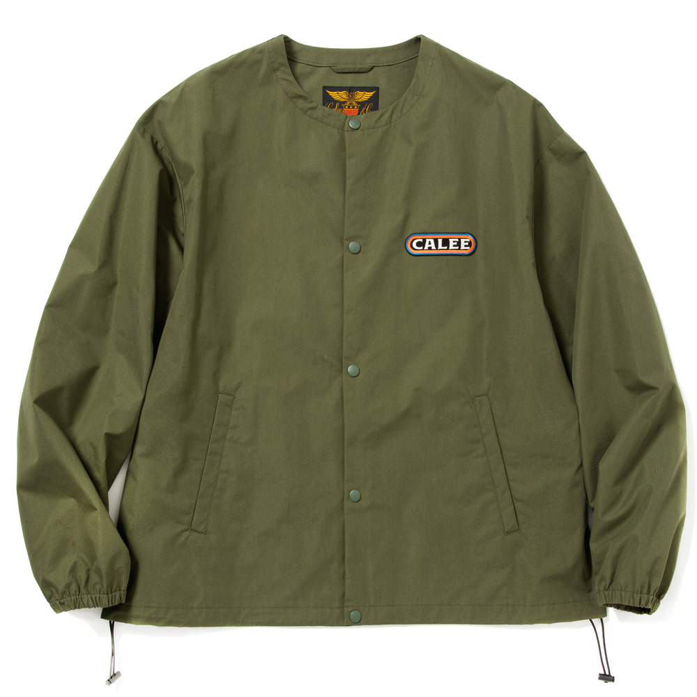 CALEE/C/N Drop shoulder no collar jacket（オリーブ）［ドロップ