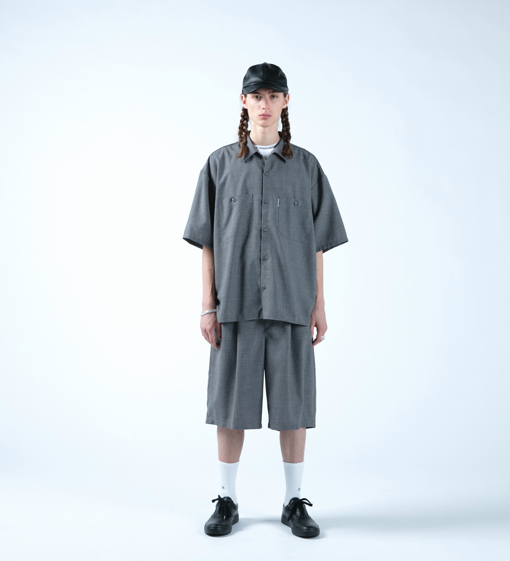 えぬわた砲」 極美 21ss COOTIE T/W 半袖 ワークシャツ アッシュグレー