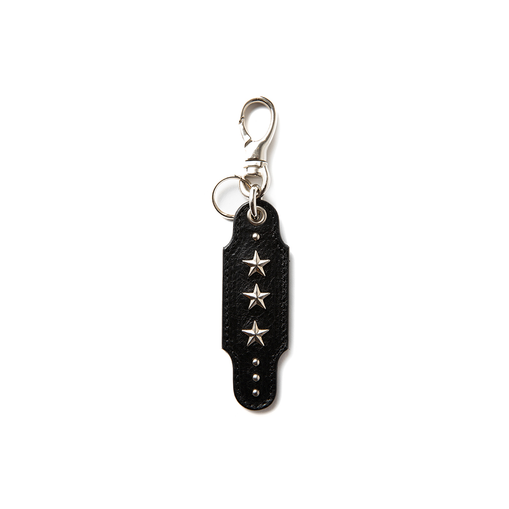 CALEE/Studs leather key ring（ブラック）［スタッズレザーキーリング