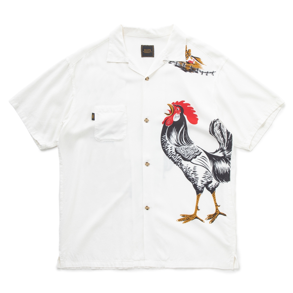 RATS/ROOSTER SHIRT S/S（ホワイト） 【50%OFF】［ルースターシャツ-21 ...