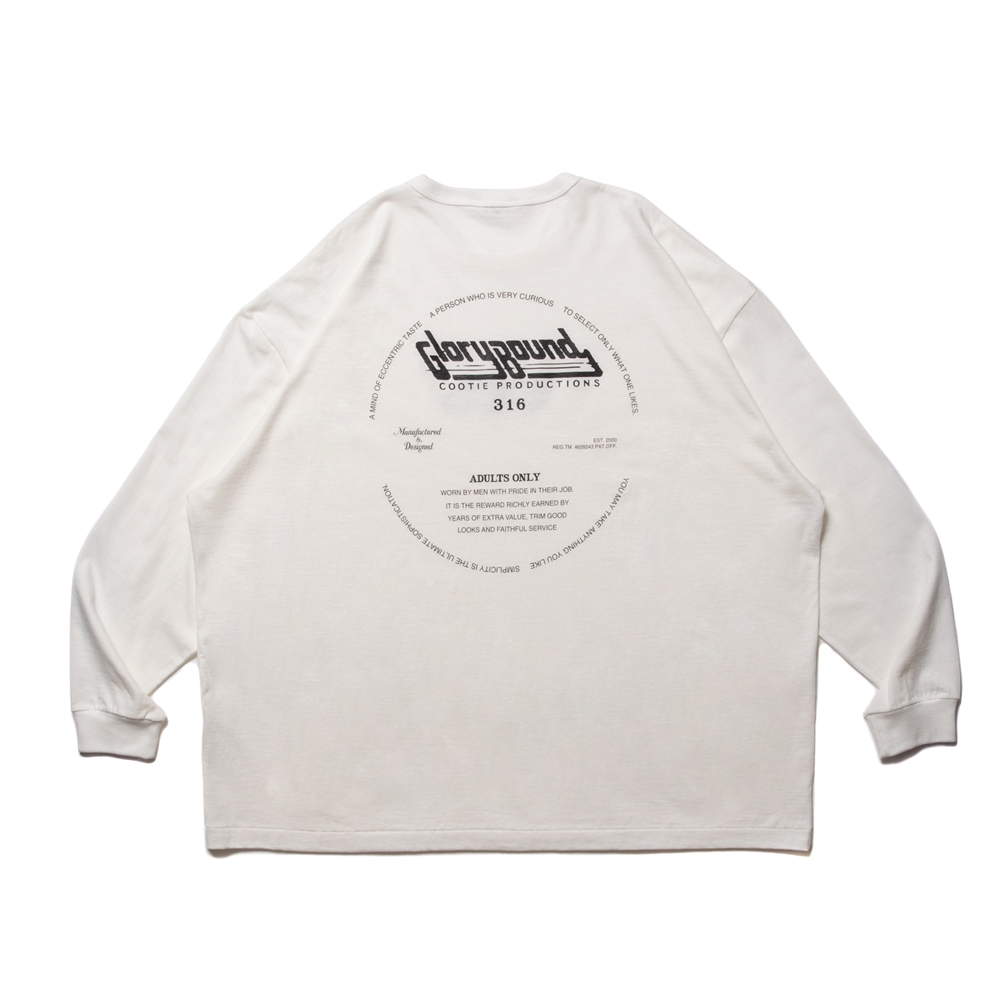 COOTIE PRODUCTIONS/Print Oversized L/S Tee（316）（オフホワイト