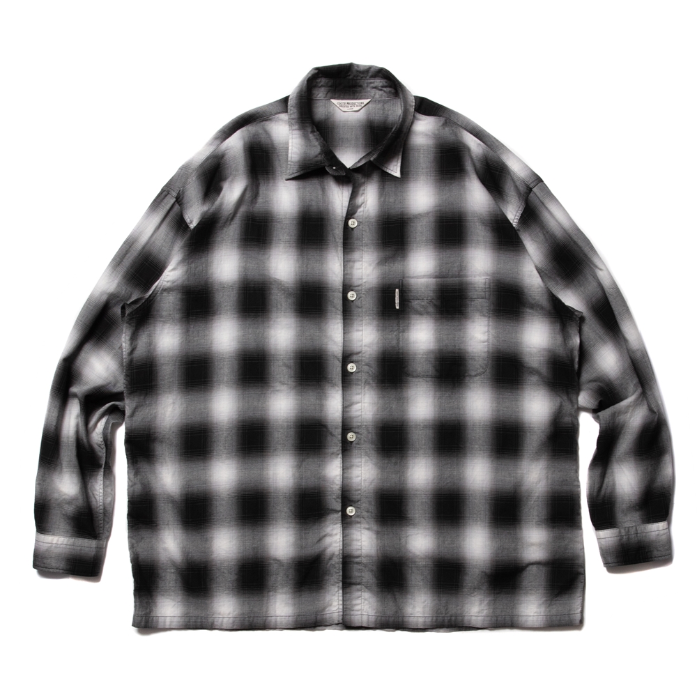 COOTIE/Ombre Check L/S Shirt（ブラック）［オンブレチェックシャツ