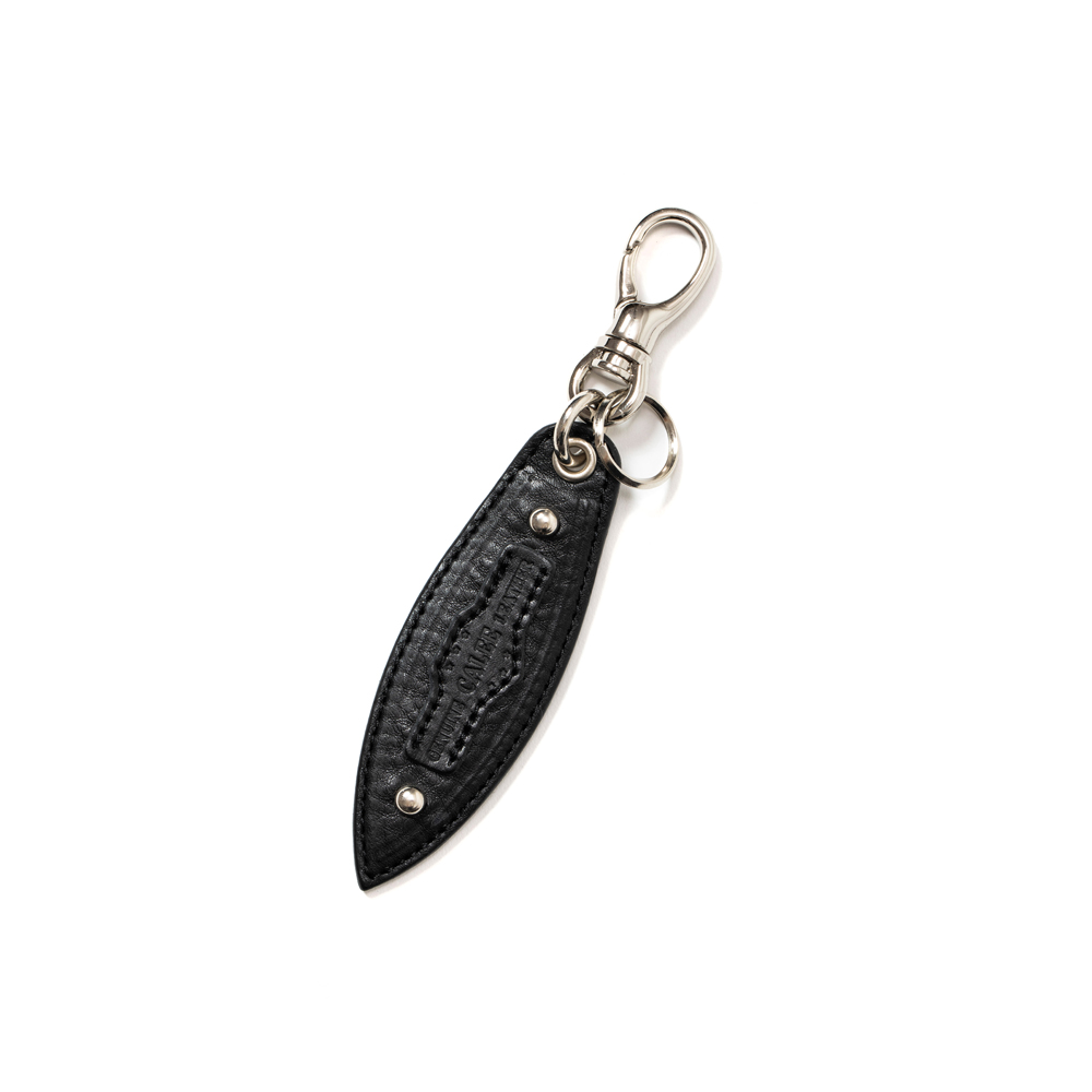 CALEE/Studs & Embossing assort leather key ring（E）（ブラック