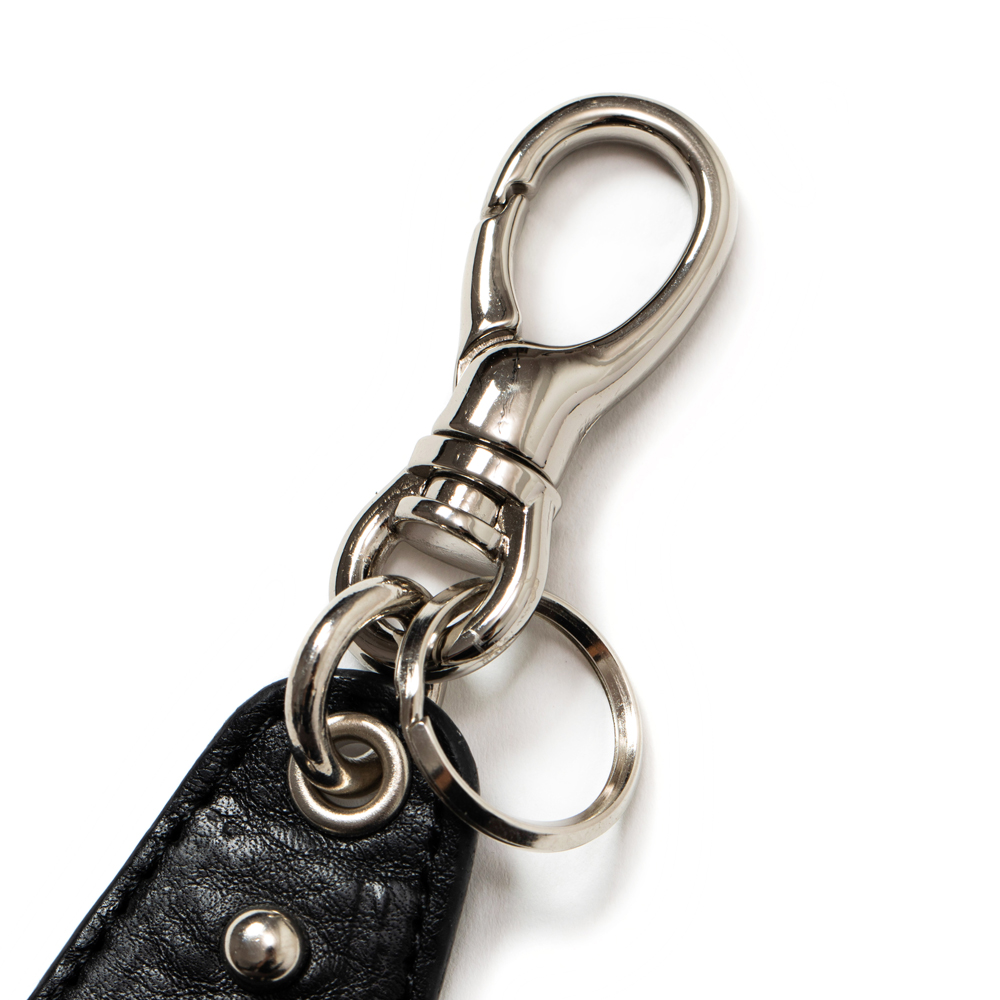 CALEE/Studs & Embossing assort leather key ring（E）（ブラック