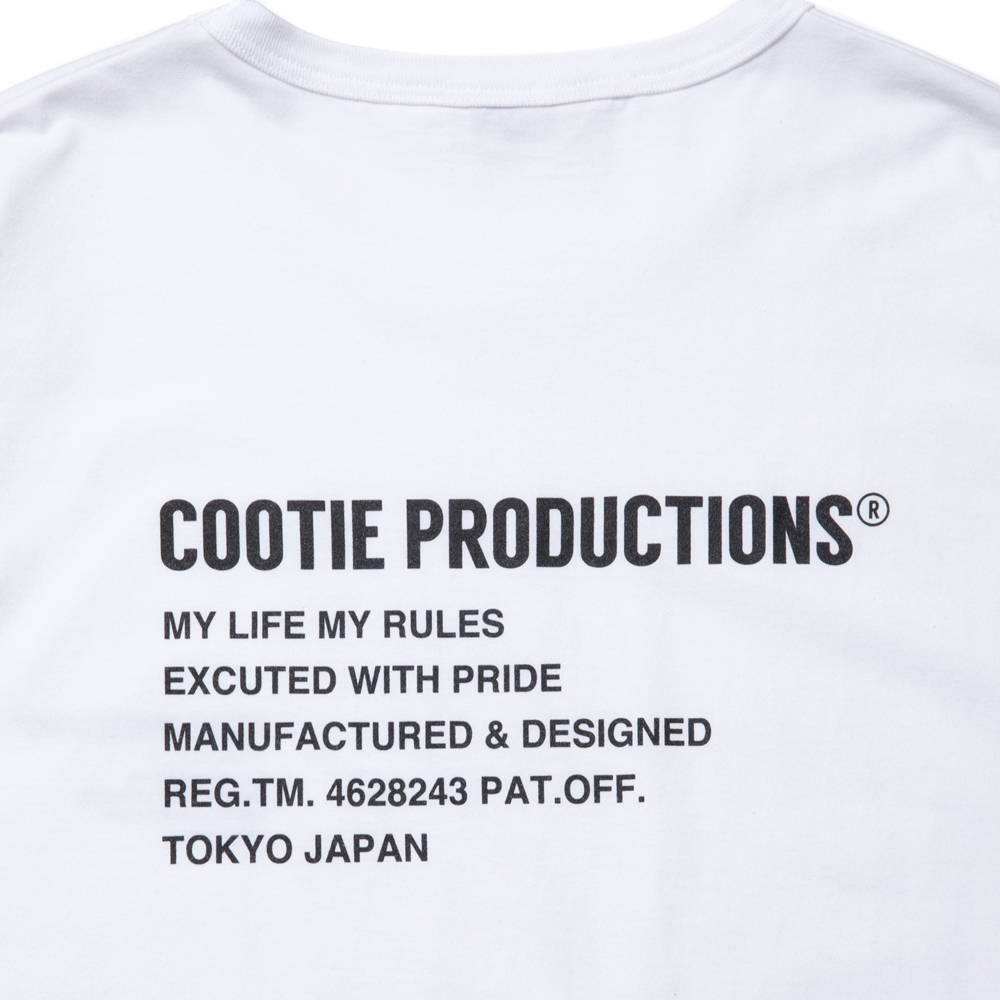 COOTIE PRODUCTIONS/Print L/S Tee（LOGO）（ホワイト）［プリント長袖