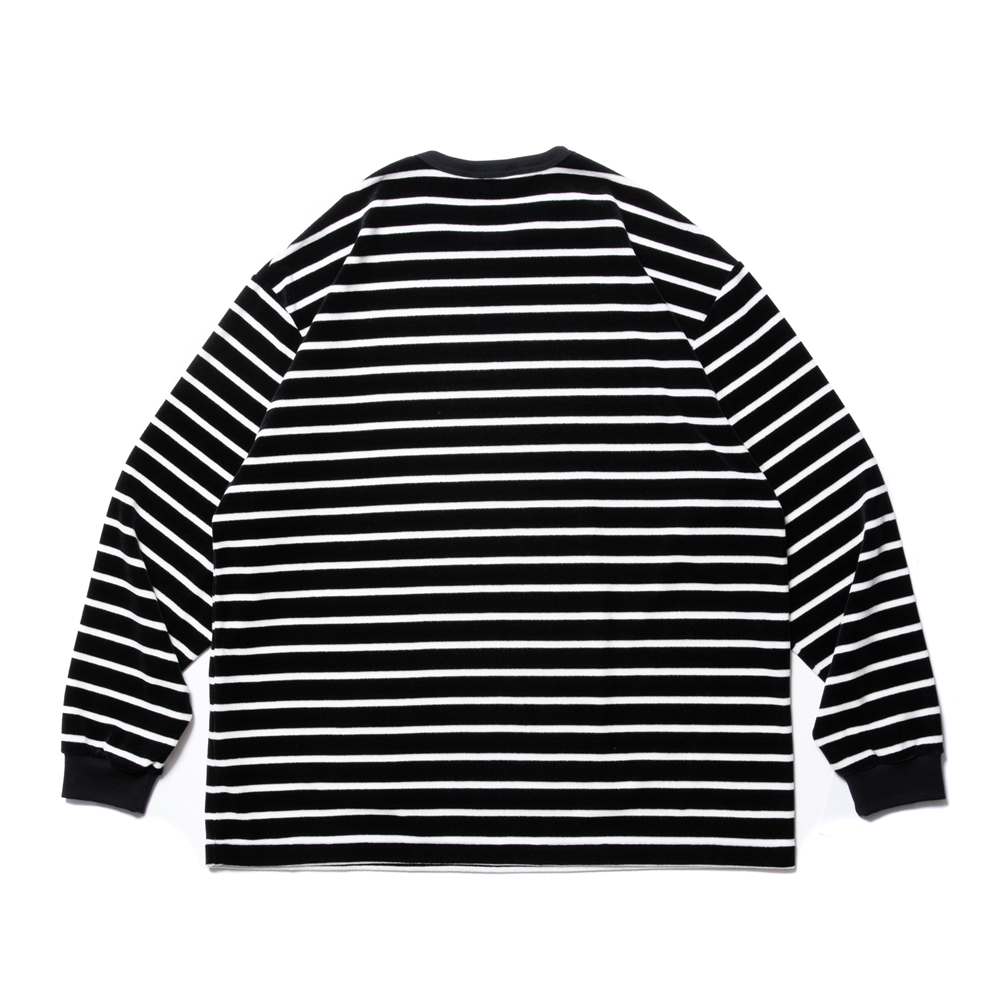 COOTIE PRODUCTIONS/Velour Border L/S Tee（ブラック/オフホワイト