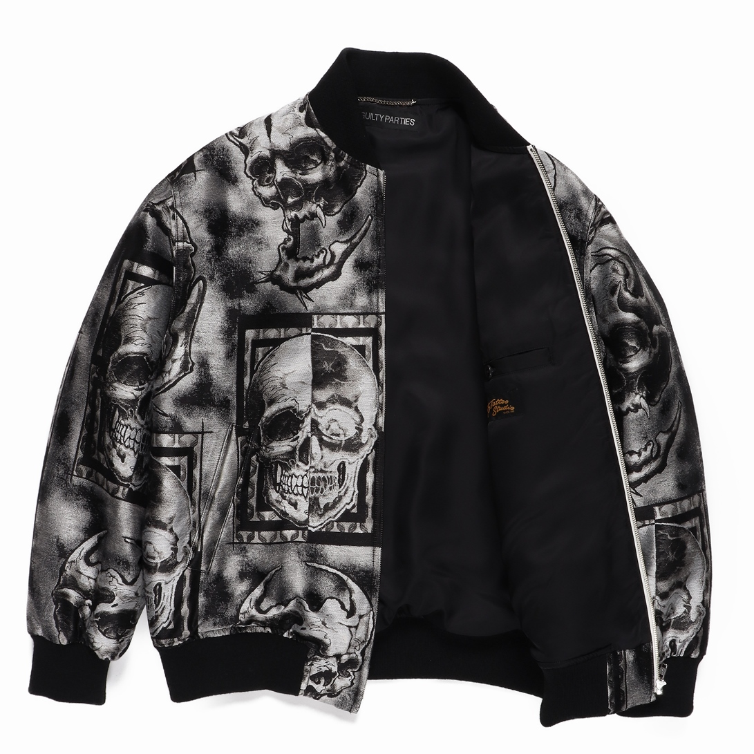 WACKO MARIA/56 TATTOO STUDIO / JACQUARD SKA JACKET（シルバー