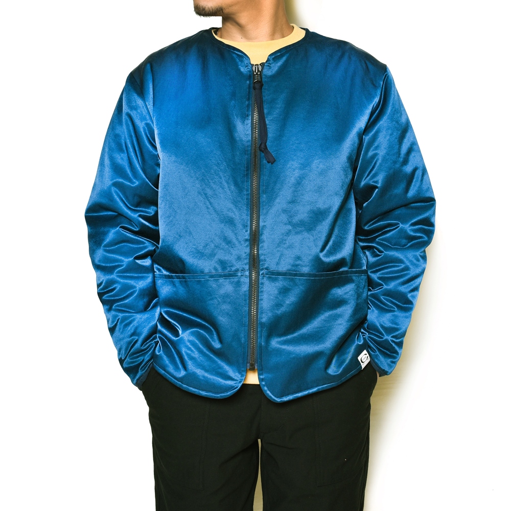 CALEE/Satin insulation jacket（ブルー） 【40%OFFF】［中綿入り