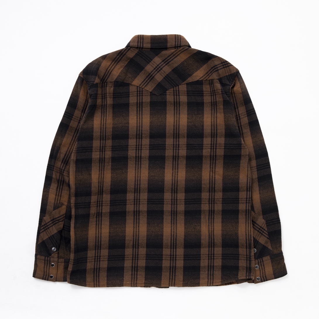 RATS/COTTON OMBRE CHECK SHIRT（ブラウンチェック）［コットン