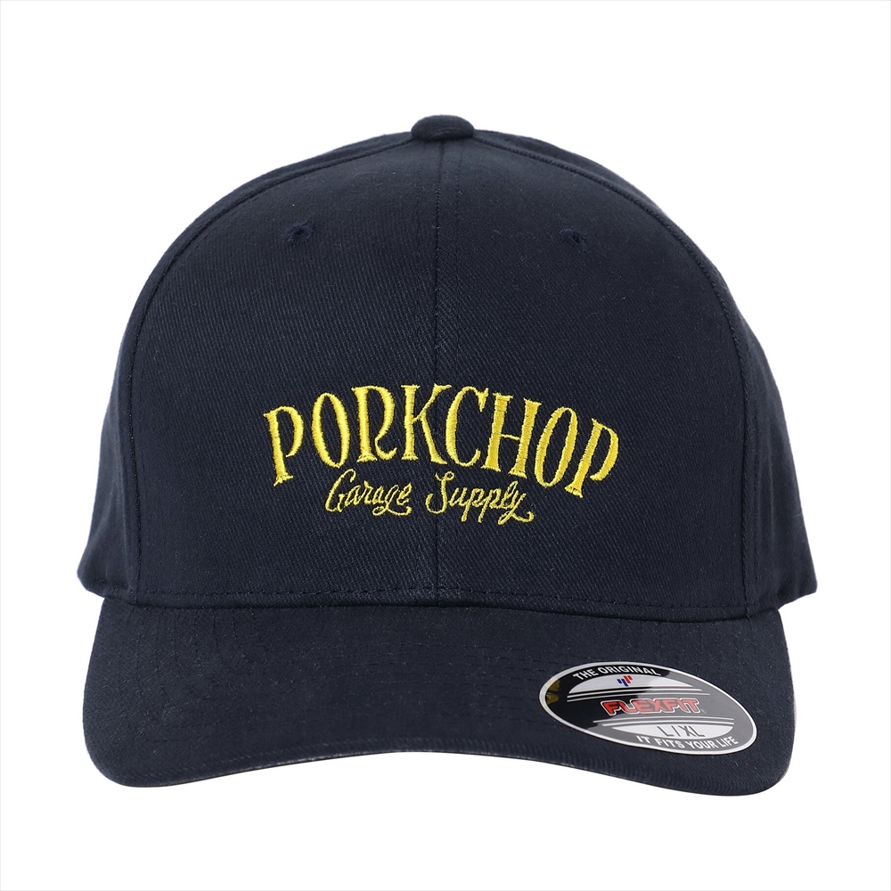 PORKCHOP/STITCH LOGO CAP（ネイビー）［フレックスフィットキャップ