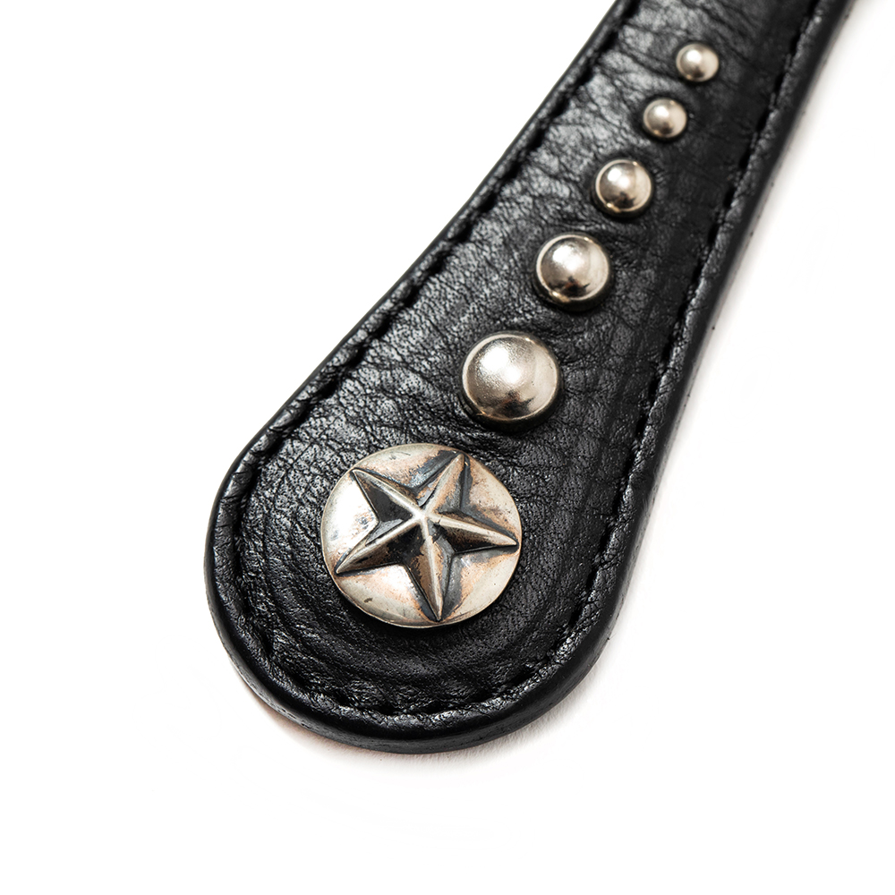 CALEE Silver star concho leather keyring - www.estheticareclinic