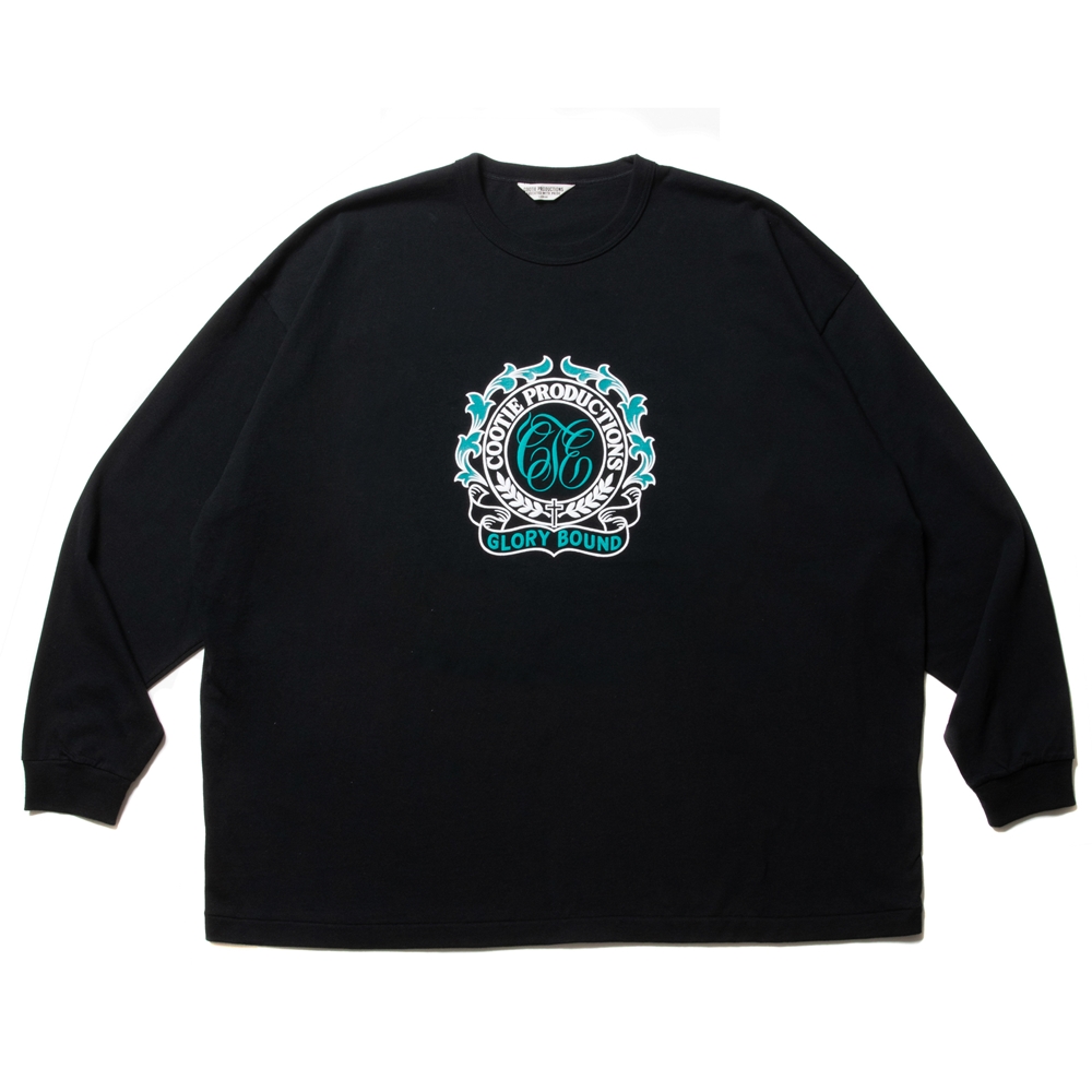 COOTIE PRODUCTIONS/Print Oversized L/S Tee（EMBLEM）（ブラック