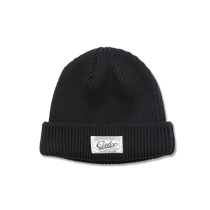 CALEE/Cotton knit cap（ブラック）［コットンニットキャップ-22春夏
