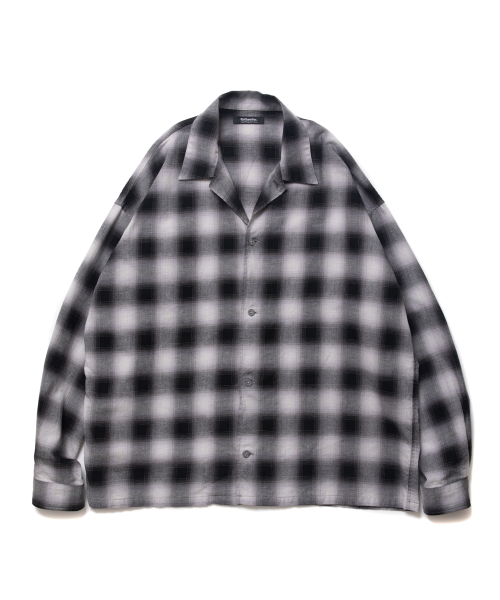 ROTTWEILER/OMBRE CHECK SHIRTS（ブラック）［オンブレチェックシャツ 