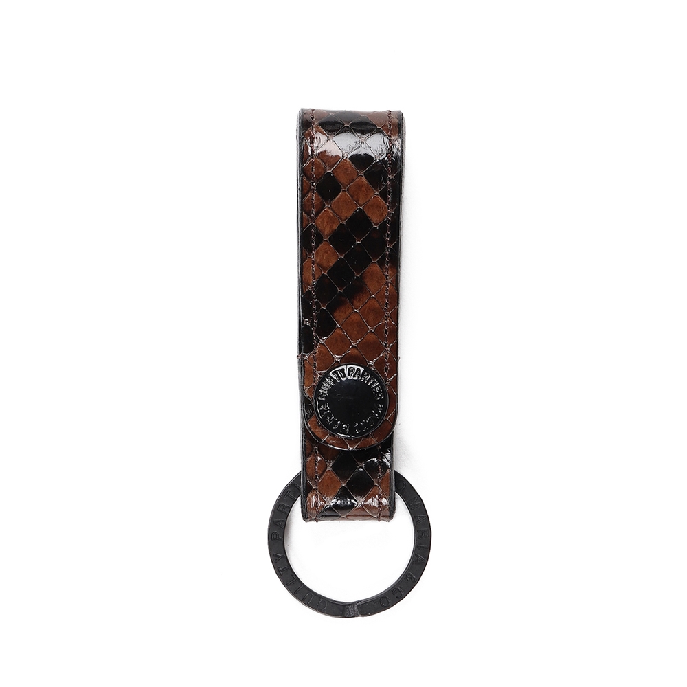 WACKO MARIA/PYTHON LEATHER KEY HOLDER（ブラウン）［パイソンレザー