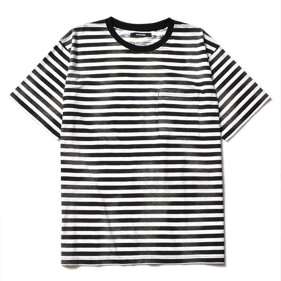 新作入荷】 HYSTERIC GLAMOUR - MINEDENIM Hazy Border T-SH Tシャツの