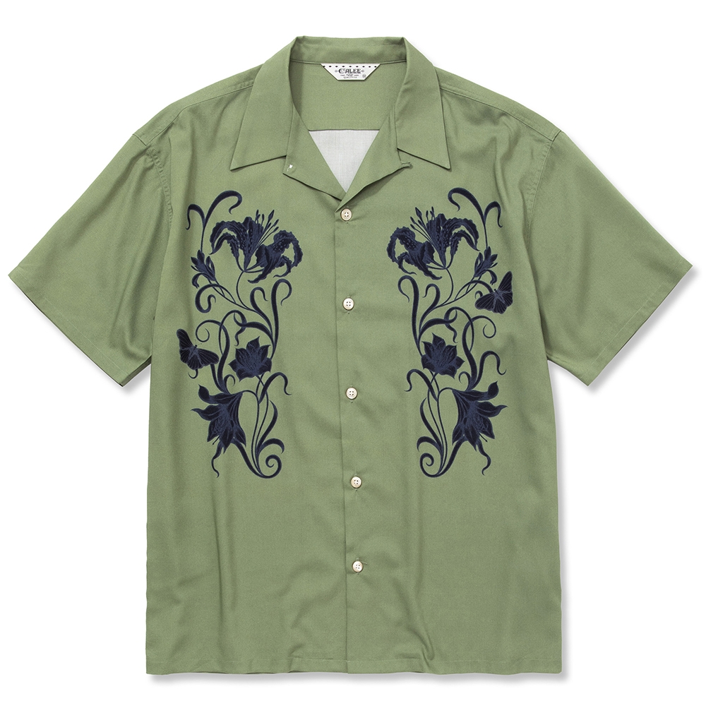 CALEE/×Miho Murakami Flower pattern S/S shirt（ティーグリーン
