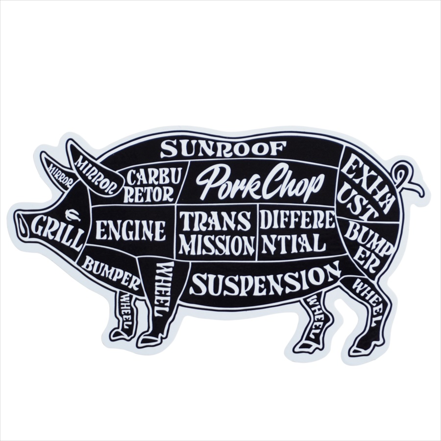 画像: PORKCHOP/PORK STICKER（BLACK）［ポークステッカー-22秋冬］